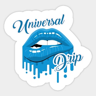 Universal Drip Blue Lips Sticker